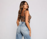 Floral Stunner Flocked Bustier Bodysuit